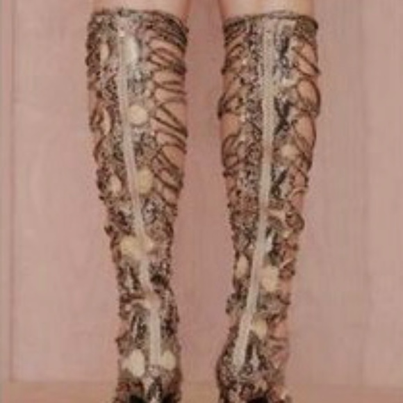 HOT Summer Snake-Skin JEFFERY CAMPBELL Lace-up Heels - Picture 3 of 4